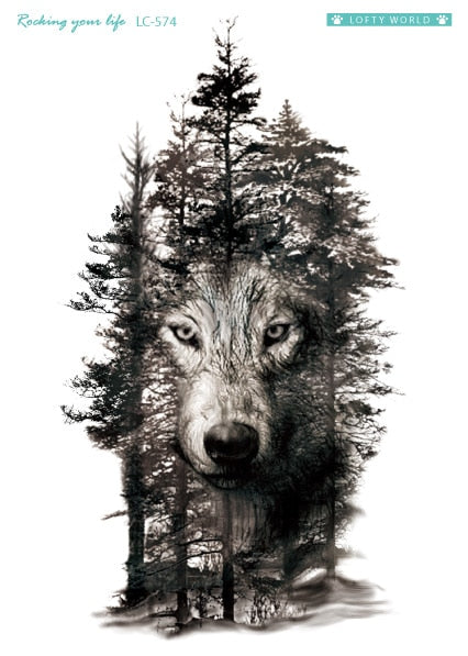 Wolf Tattoo { FREE SHIPPING }